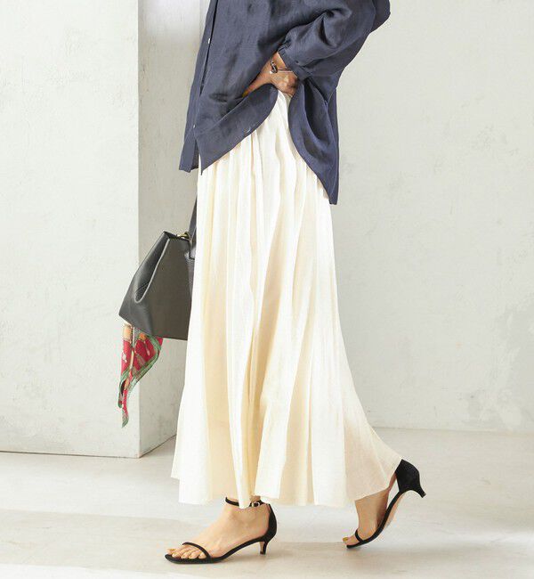 SHIPS for women「〈手洗い可能〉ウエスト ゴム ボリューム フレア ロング スカート」|スカート|