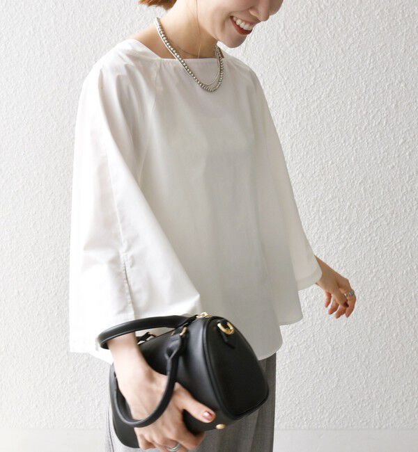 SHIPS any「SHIPS any:〈洗濯機可能〉REPREVE ボートネック フレアスリーブ ブラウス」|シャツ・ブラウス|