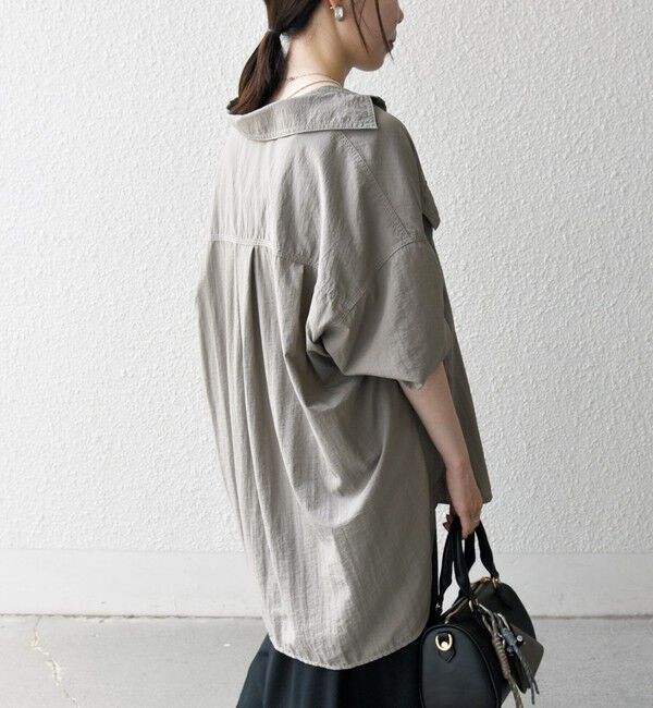 SHIPS any「SHIPS any:〈多機能/洗濯機可能〉ナイロン タスラン ポケット ビッグ シャツ」|シャツ・ブラウス|