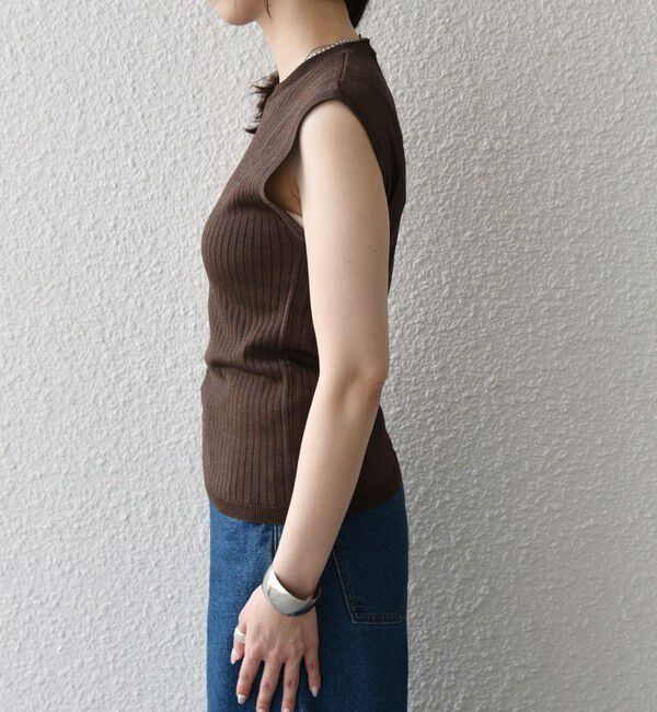 SHIPS Colors 「SHIPS Colors:〈手洗い可能〉ブライト ワイドリブ ノースリーブ ニット◇」|ニット・セーター|