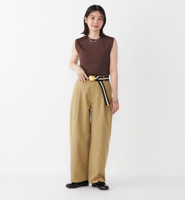 SHIPS Colors 「SHIPS Colors:〈手洗い可能〉ブライト ワイドリブ ノースリーブ ニット◇」|ニット・セーター|