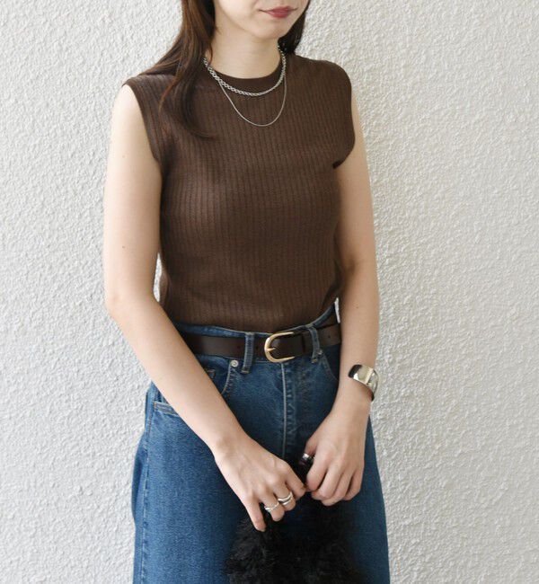 SHIPS Colors 「SHIPS Colors:〈手洗い可能〉ブライト ワイドリブ ノースリーブ ニット◇」|ニット・セーター|