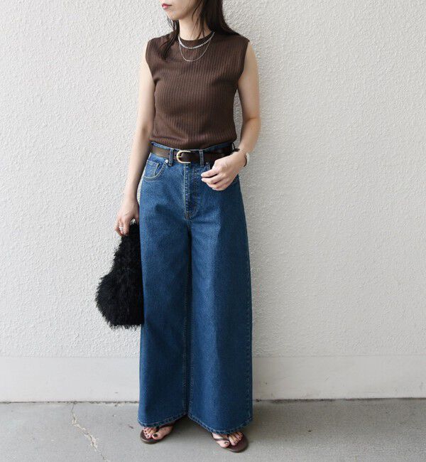 SHIPS Colors 「SHIPS Colors:〈手洗い可能〉ブライト ワイドリブ ノースリーブ ニット◇」|ニット・セーター|