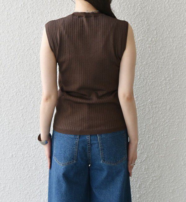 SHIPS Colors 「SHIPS Colors:〈手洗い可能〉ブライト ワイドリブ ノースリーブ ニット◇」|ニット・セーター|