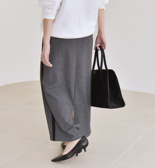 quaranciel「quaranciel:〈手洗い可能〉カット ジョーゼット サイド ライン タイト スカート」|タイト|