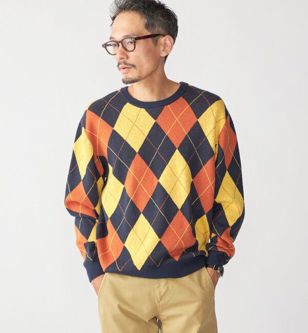 SHIPS「SHIPS: 12ゲージ アーガイル クルーネック ニット」|ニット・セーター|