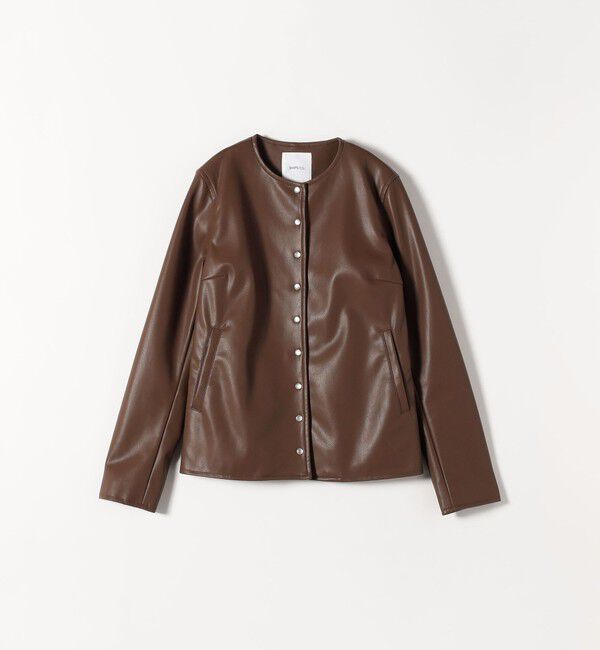 SHIPS any「SHIPS any: コンパクト ドット スナップ カーディガン ジャケット」|ノーカラージャケット|