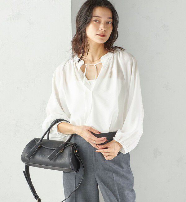 SHIPS for women「〈手洗い可能〉シアー タンブラー デザイン ギャザー ブラウス」|シャツ・ブラウス|