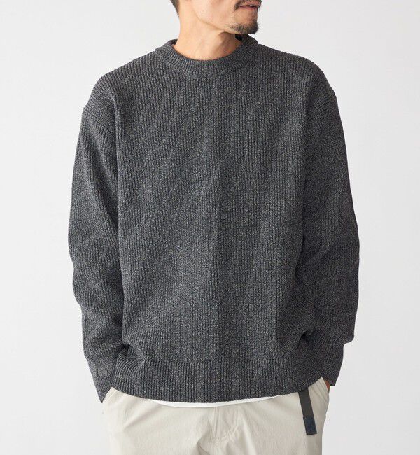 SHIPS「【WEB限定】SHIPS: ビッグシルエット クルーネック レイヤード ニット（ニット+ロンT）」|ニット・セーター|