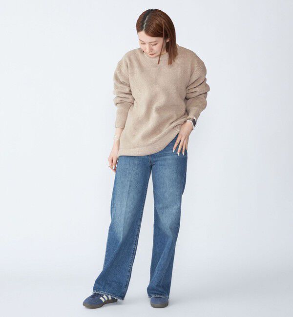 SHIPS「【WEB限定】SHIPS: ビッグシルエット クルーネック レイヤード ニット（ニット+ロンT）」|ニット・セーター|