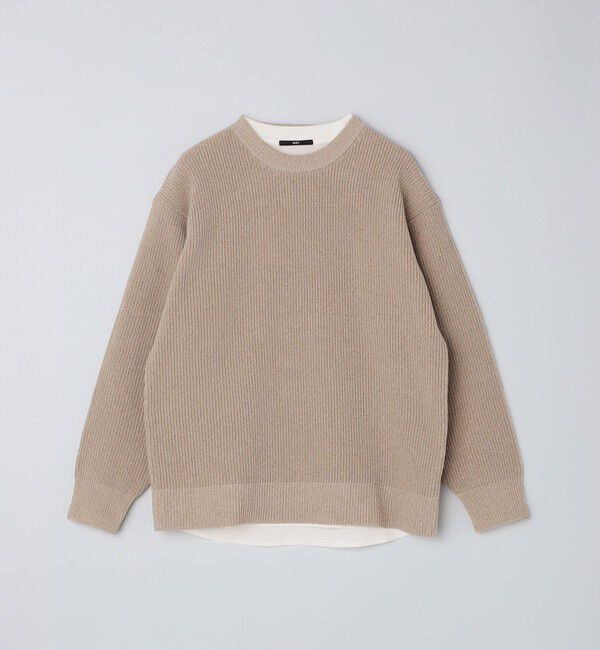 SHIPS「【WEB限定】SHIPS: ビッグシルエット クルーネック レイヤード ニット（ニット+ロンT）」|ニット・セーター|