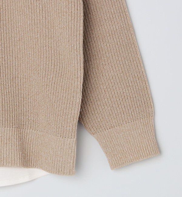 SHIPS「【WEB限定】SHIPS: ビッグシルエット クルーネック レイヤード ニット（ニット+ロンT）」|ニット・セーター|