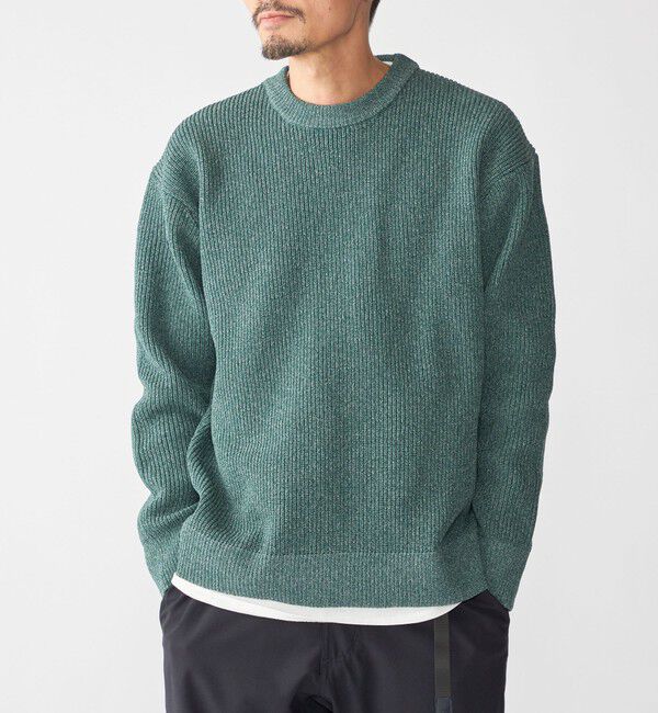 SHIPS「【WEB限定】SHIPS: ビッグシルエット クルーネック レイヤード ニット（ニット+ロンT）」|ニット・セーター|