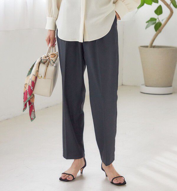 SHIPS for women「〈手洗い可能〉DELEGANT テーパード パンツ（セットアップ対応）」|スラックス|