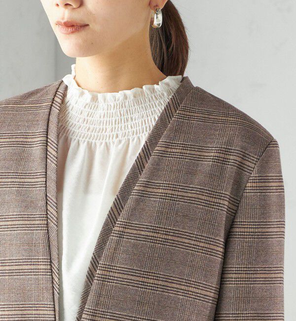 SHIPS for women「〈手洗い可能〉DELEGANT ダブルカラー ジャケット（セットアップ対応）」|ノーカラージャケット|