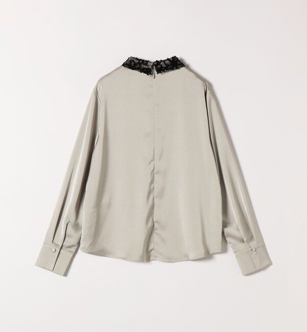 SHIPS any「《一部追加予約》SHIPS any:〈洗濯機可能〉サテン レースカラー ブラウス」|シャツ・ブラウス|