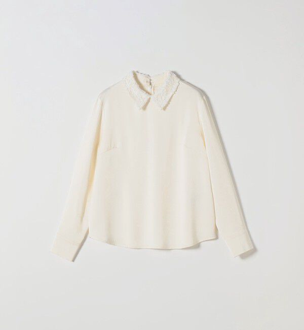 SHIPS any「《一部追加予約》SHIPS any:〈洗濯機可能〉サテン レースカラー ブラウス」|シャツ・ブラウス|