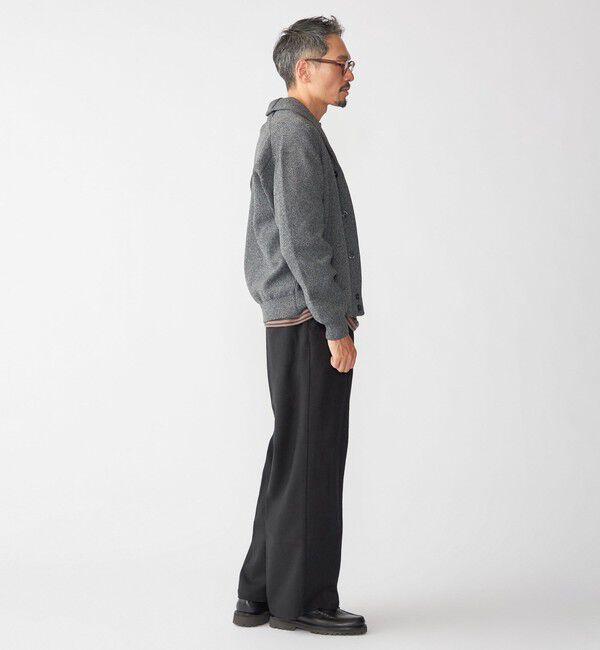 SHIPS「SHIPS:〈手洗い可能〉ミックス ポリ ショールカラー ニット カーディガン」|カーディガン|