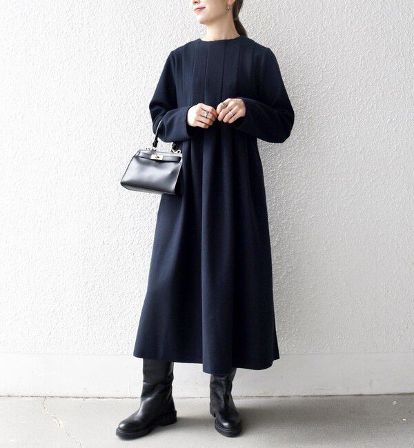 SHIPS any「SHIPS any: エア ニードル クルーネック タック フレア ワンピース」|ワンピース|