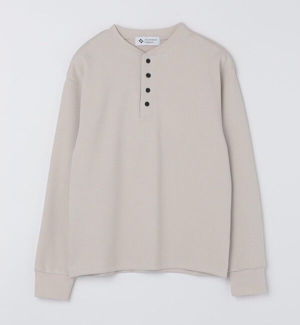 SHIPS「City Ambient Products: ダブルフェイス カノコ ヘンリーネック カットソー」|Tシャツ・カットソー|ライトグレー