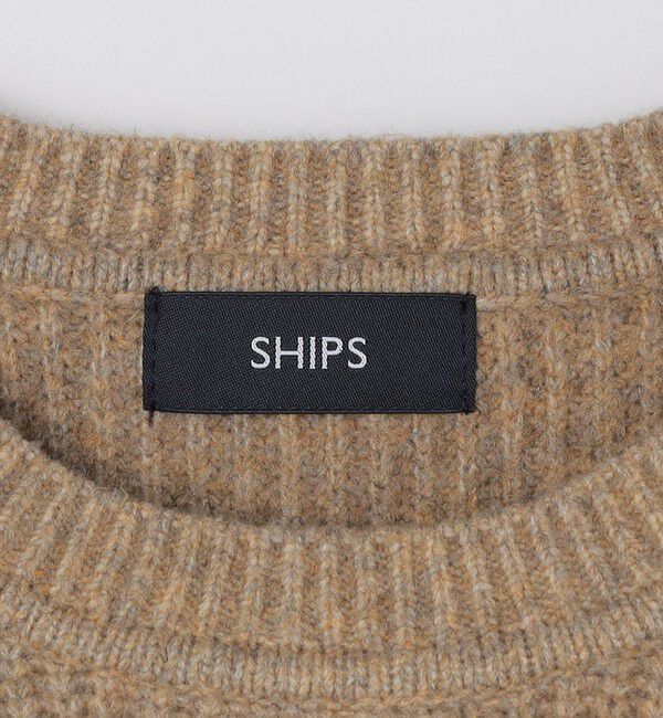 SHIPS「SHIPS: 〈手洗い可能〉7ゲージ ブラッシュド クルーネック プルオーバー」|ニット・セーター|