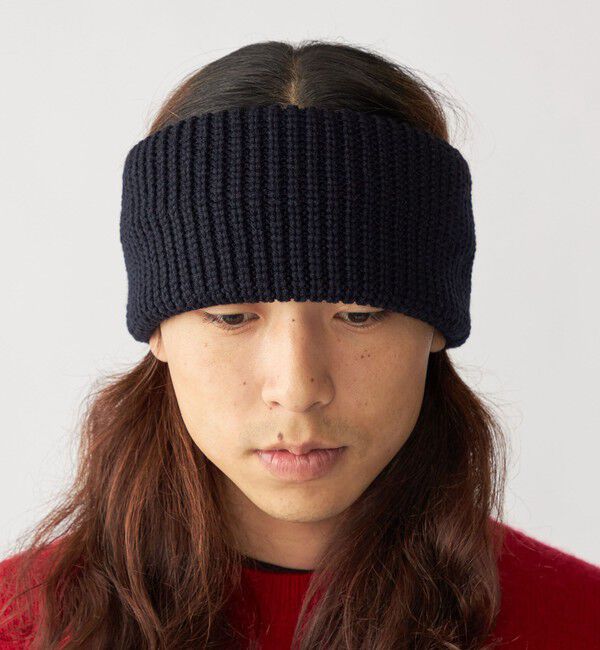 SHIPS「【WEB限定】SHIPS:〈手洗い可能〉2WAY ヘア＆ネック ニットバンド」|ヘアバンド|ネイビー