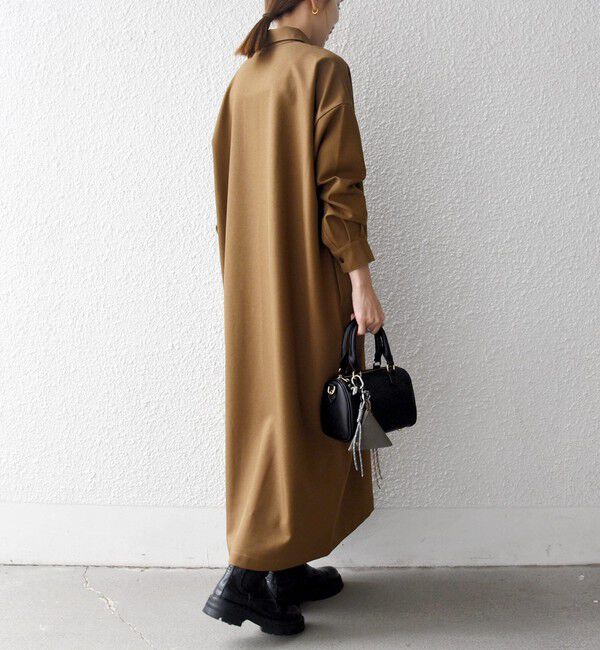 SHIPS any「SHIPS any:〈洗濯機可能〉サージ スキッパー シャツ ワンピース」|ワンピース|