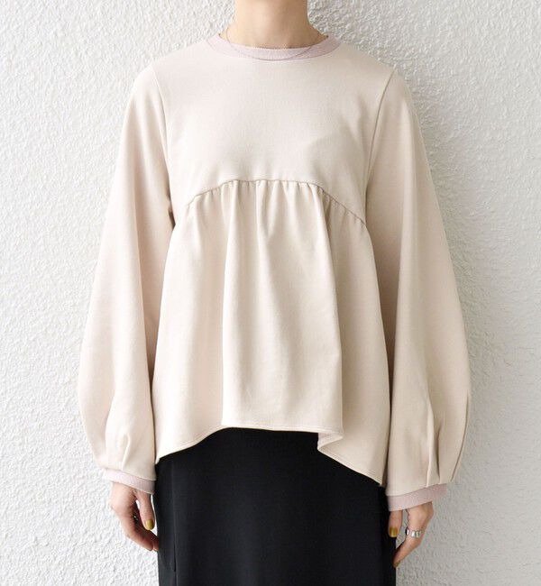 SHIPS any「SHIPS any:〈洗濯機可能〉裏毛 バイカラー ペプラム スウェット プルオーバー」|スウェット・ジャージ|