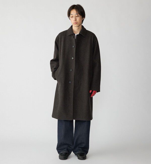 SHIPS「City Ambient Products: オーバーサイズ メルトン コート」|ステンカラーコート|