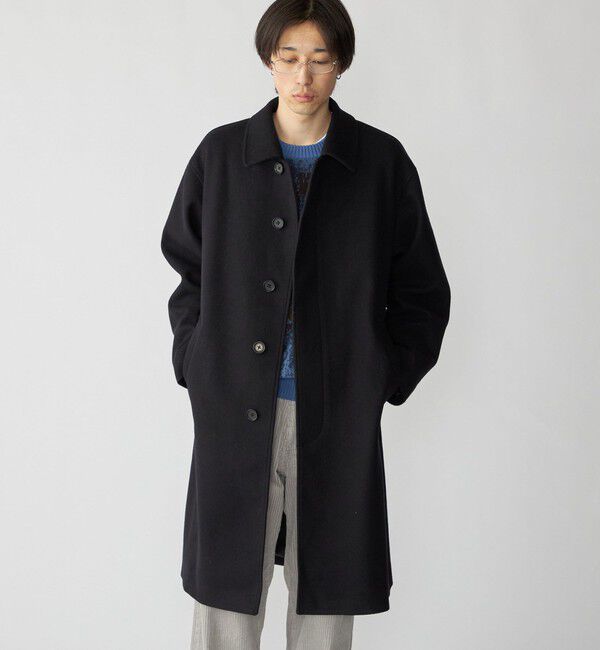SHIPS「City Ambient Products: オーバーサイズ メルトン コート」|ステンカラーコート|