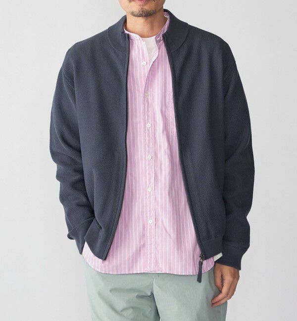 SHIPS「SHIPS: 〈手洗い可能〉SOLOTEX(R) ピケ ドライバーズ ニット」|カーディガン|ダークグレー