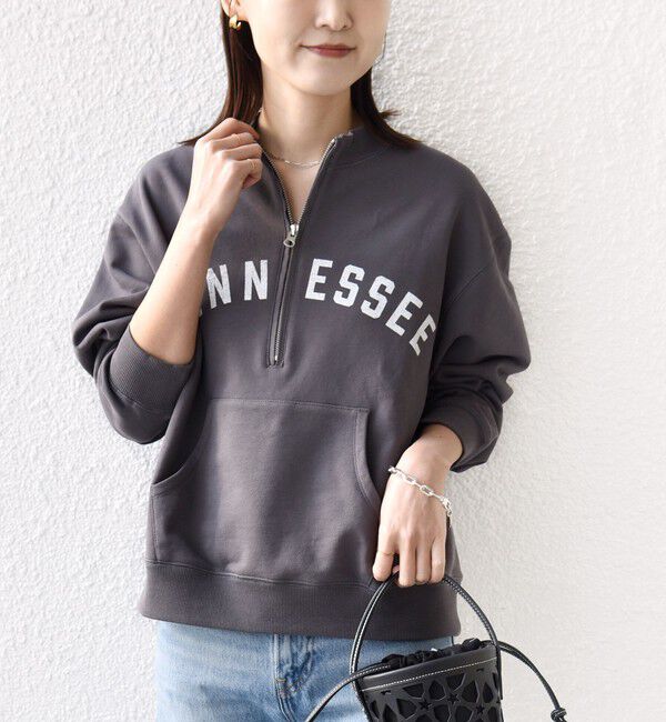 SHIPS for women「【SHIPS別注】TENNESSEE:〈洗濯機可能〉ハーフ ジップ スウェット」|スウェット・ジャージ|チャコールグレー