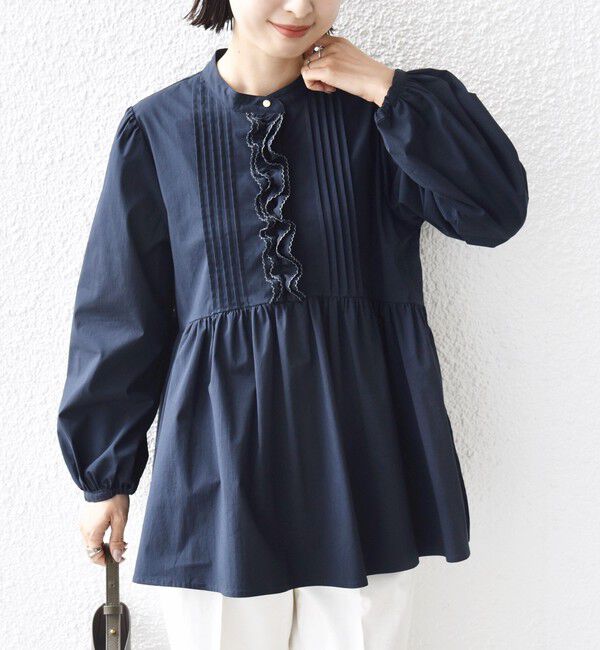 SHIPS for women「【WEB限定】〈手洗い可能〉フリル 刺繍 ペプラム ブラウス」|シャツ・ブラウス|
