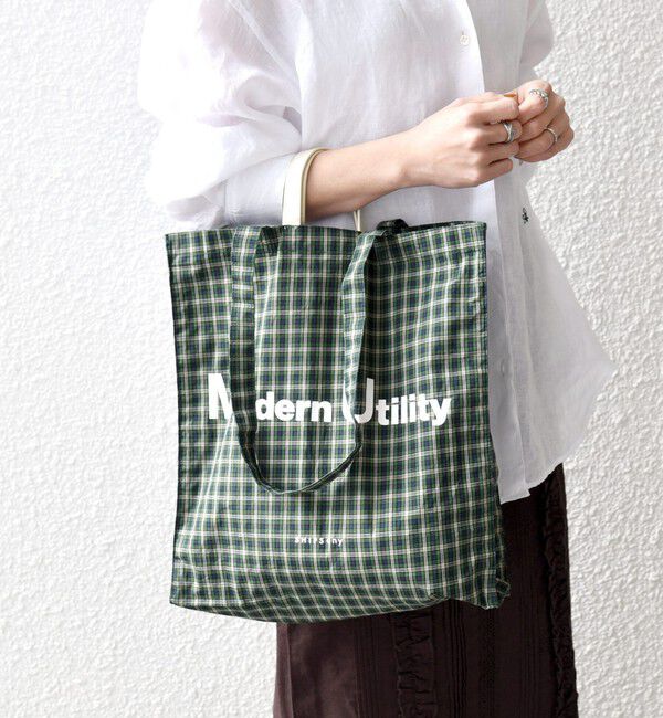 SHIPS any「SHIPS any: A4 チェック ロゴ トート バッグ」|トートバッグ|