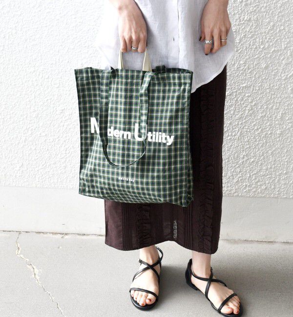 SHIPS any「SHIPS any: A4 チェック ロゴ トート バッグ」|トートバッグ|