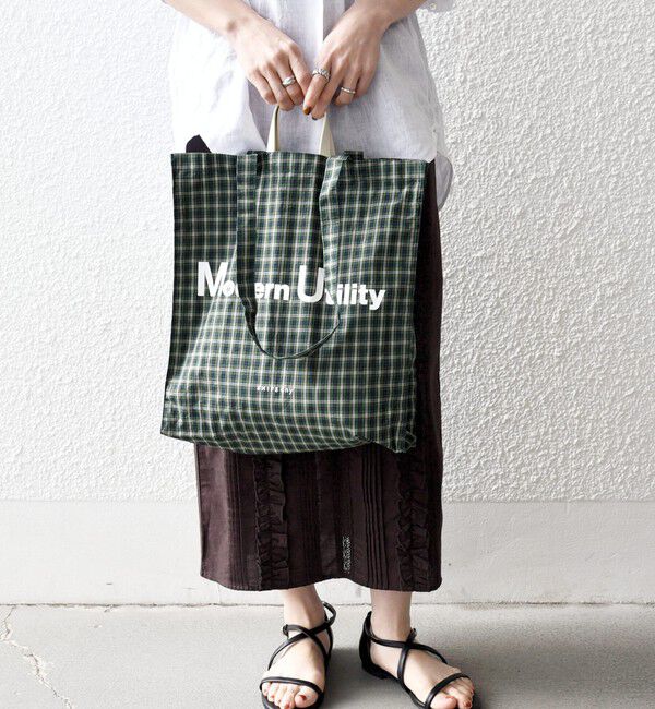 SHIPS any「SHIPS any: A4 チェック ロゴ トート バッグ」|トートバッグ|