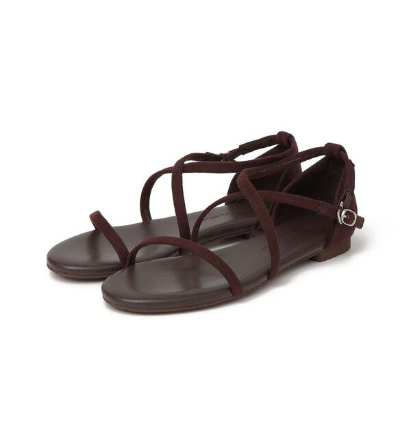 SHIPS any「《予約》【SHIPS any別注】eblouna: フラット ナロー ストラップ サンダル」|サンダル|