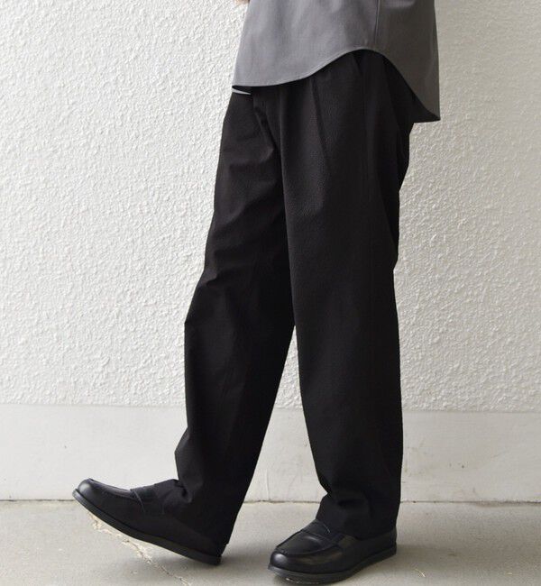 SHIPS any「SHIPS any: SOLOTEX(R) シアサッカー セミワイド イージーパンツ(セットアップ対応)26SS◆」|その他|ブラック