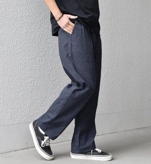 SHIPS any「SHIPS any: SOLOTEX(R) シアサッカー セミワイド イージーパンツ(セットアップ対応)26SS◆」|その他|ダークブルー