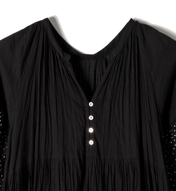 SHIPS for women「《予約》【SHIPS別注】Fanaka:〈手洗い可能〉クリンクル 袖 フレア ワンピース」|ワンピース|