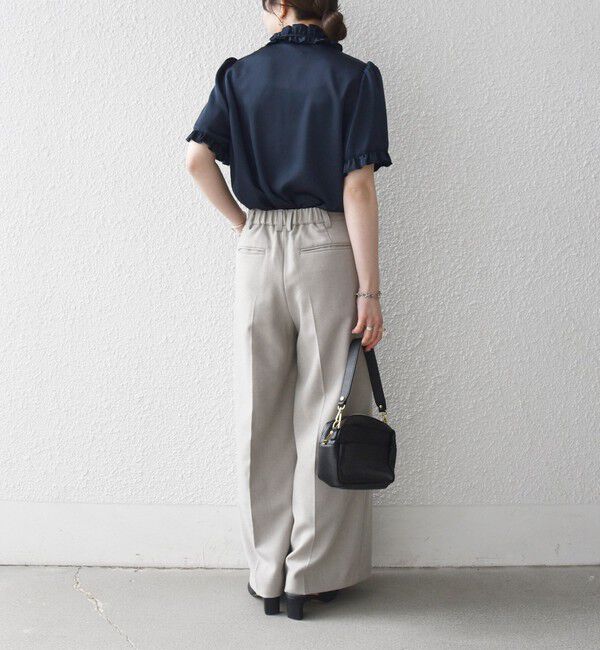 SHIPS any「《予約》SHIPS any:〈洗濯機可能〉サテン フリル カラー リボン シャツ ブラウス 26SS」|シャツ・ブラウス|