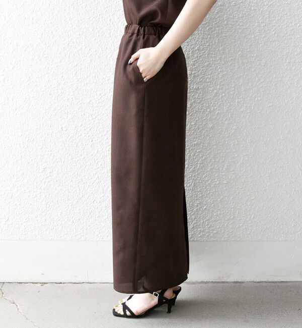 SHIPS any「《予約》SHIPS any:〈洗濯機可能〉リネンライク ブラウス &times; タイトスカート セットアップ」|ワンピース|