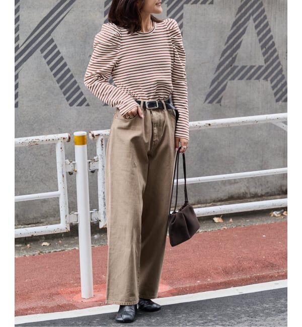 OUTDOOR PRODUCTS Usual Things「WEB限定カラーあり ボリュームスリーブボーダープルオーバー」|Tシャツ・カットソー|