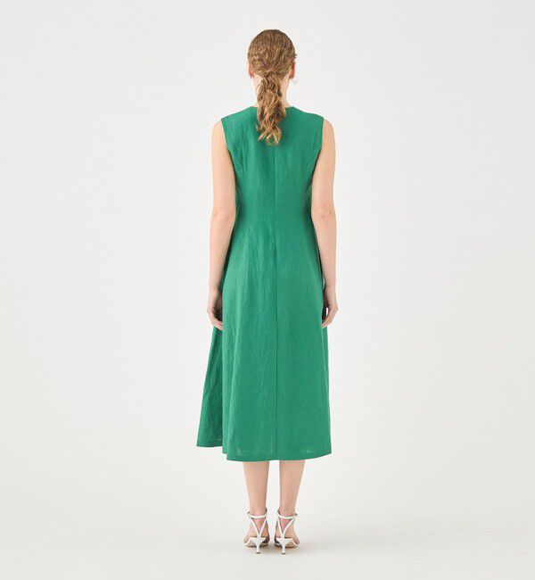 TOMORROWLAND collection「スムースリネン キーネックフレアワンピース」|ワンピース|