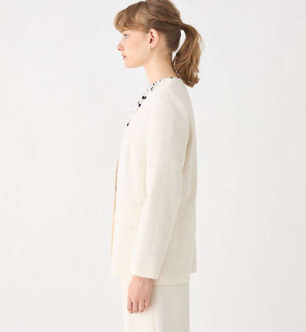 Ballsey「リネンレーヨンストレッチ ノーカラージャケット」|ノーカラージャケット|