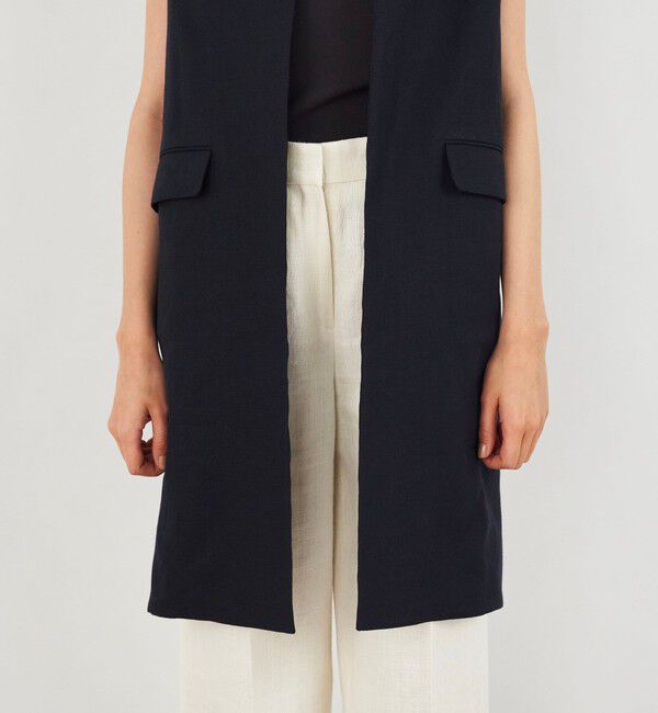 DES PRES「リネンファブリックコンビ ロングジレ」|ベスト・ジレ|