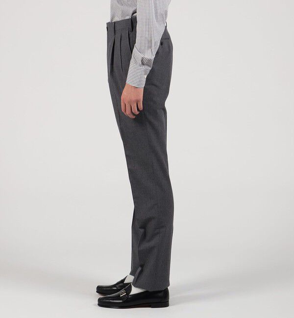 TOMORROWLAND MENS「ウールコットントロピカル 2プリーツスリムスラックス」|スラックス|