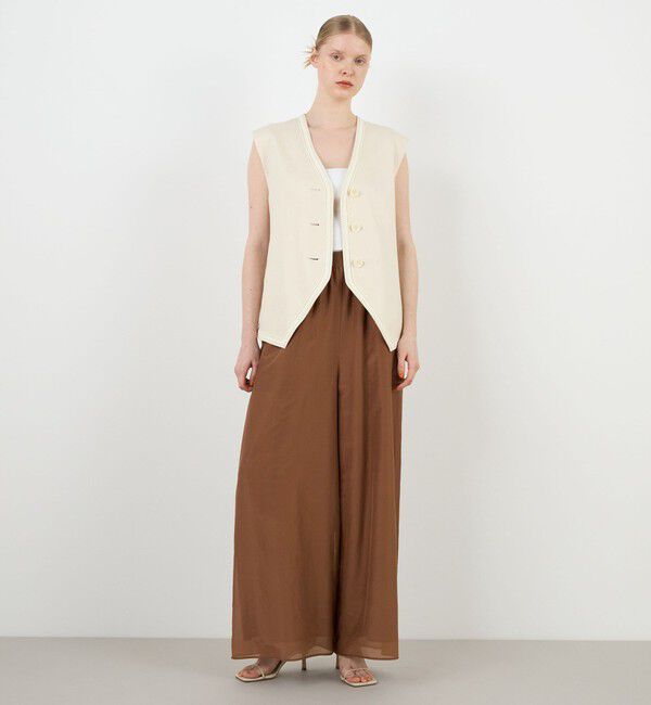 DES PRES「コットンシルクローン ギャザーワイドパンツ」|その他|