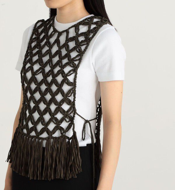 Edition「フリンジニット ノースリーブトップス」|ニット・セーター|