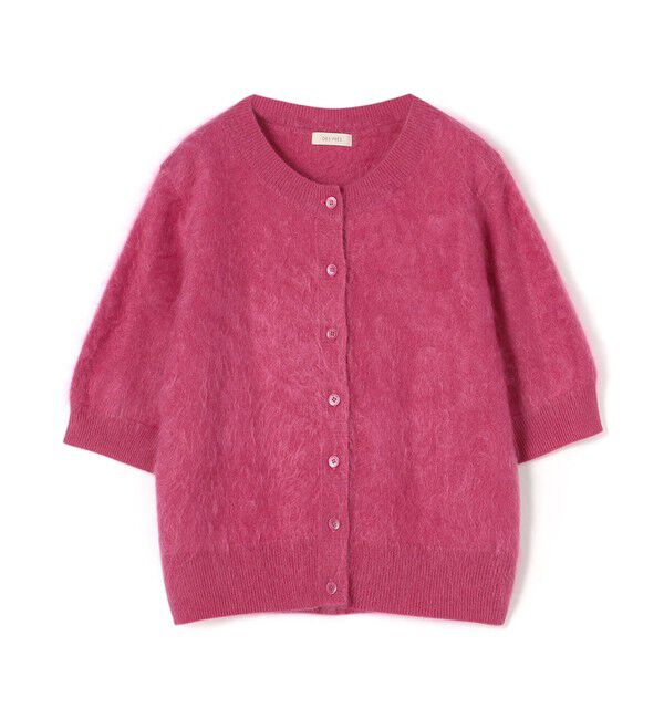 DES PRES「ピュアカシミヤファー ハーフスリーブカーディガン」|カーディガン|33 ピンク